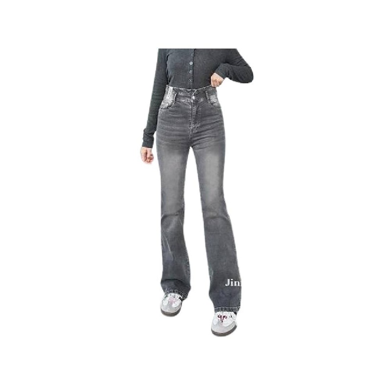 JINISO Ultra Highwaist Cutbray Stretch Jeans Hangout 1