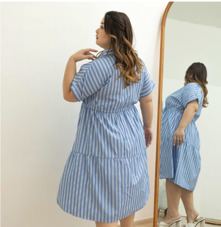 Levronka Stripe Dress Normal Grande Bigsize 