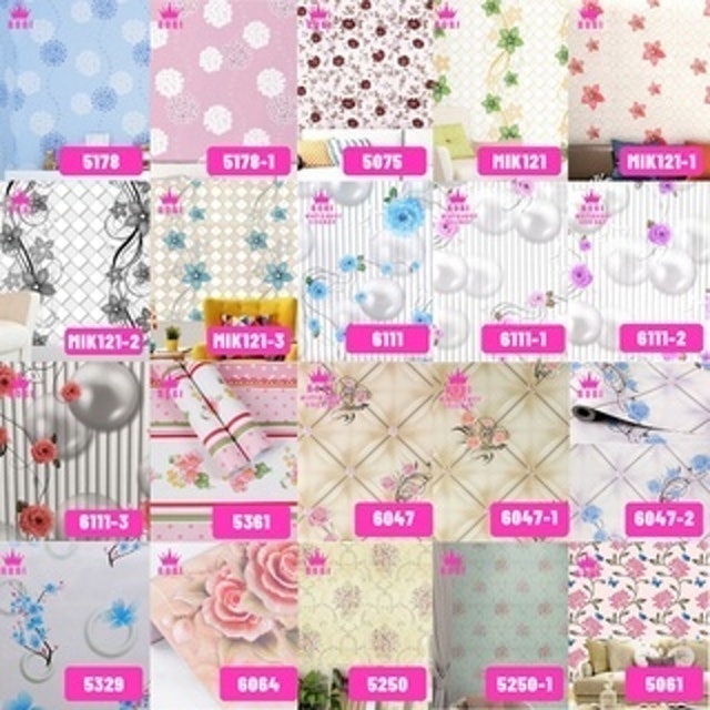 BOBI Wallpaper Sticker Aneka Motif Bunga 900x45