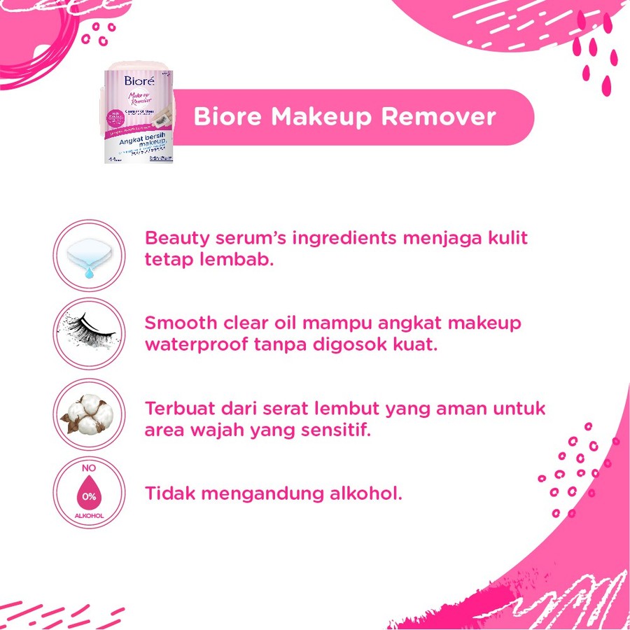 KAO Indonesia Biore Make Up Remover Cleansing Oil Sheet