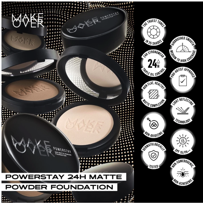 Paragon Technology and Innovation MAKE OVER Powerstay 24H Matte Powder Foundation C21 Pink Ivory