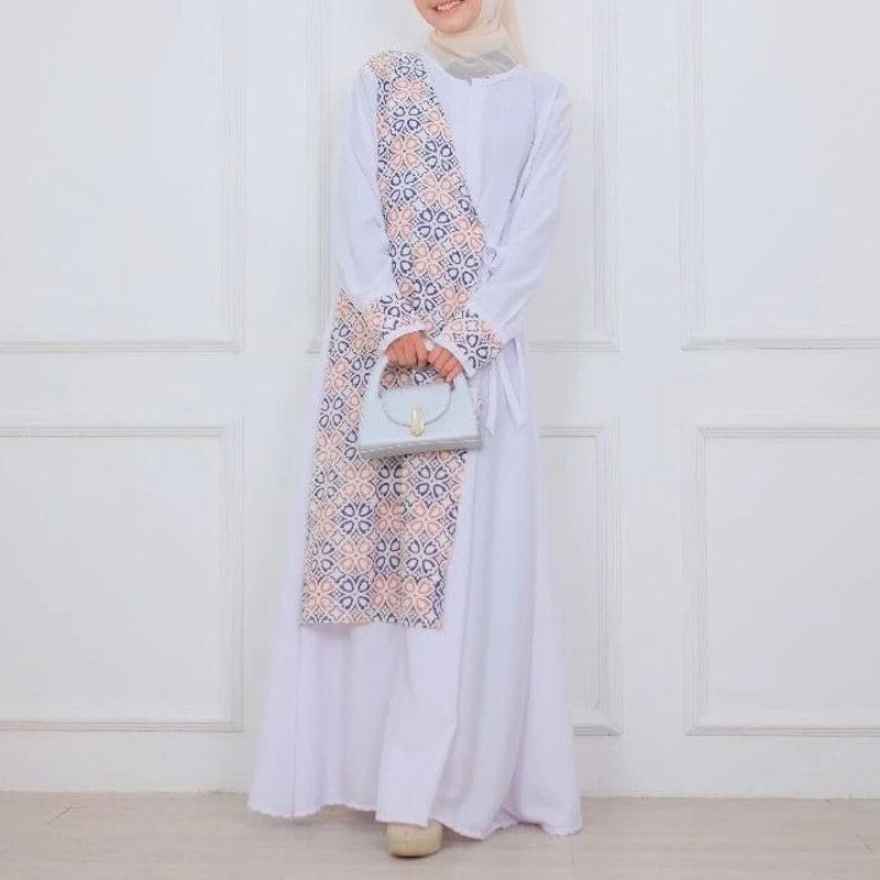 Tsamarah Hijab Gamis Wolfis Kombinasi Batik Cap 2