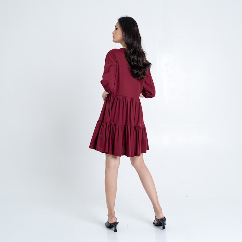 Carolina Dress Maroon 2