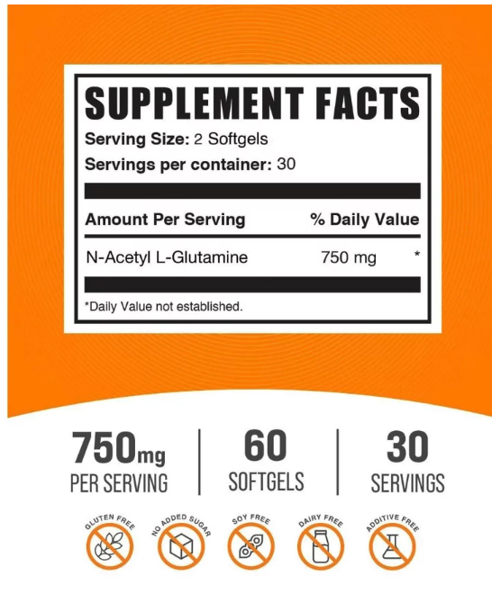 Bulk Supplements Bulk Supplements L-Glutamine Softgels 750 mg