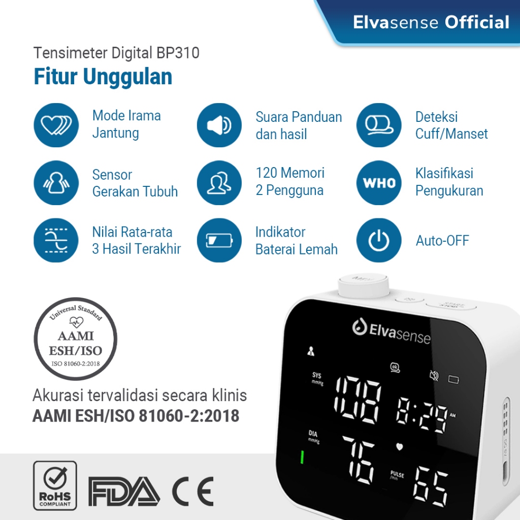 Elvasense Tensimeter Digital  BP310