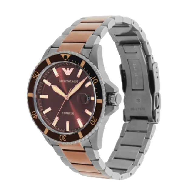 Three-Hand Two-Tone Stainless Steel Watch AR11340