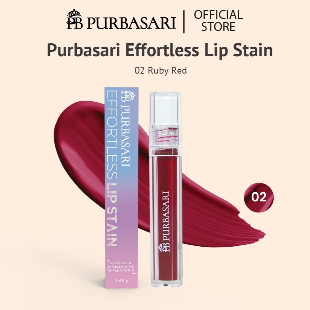 Purbasari Effortless Lip Stain - 02 Ruby Red 2