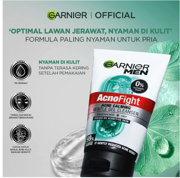 Garnier Men AcnoFight Acne Calming Gentle Gel Cleanser 