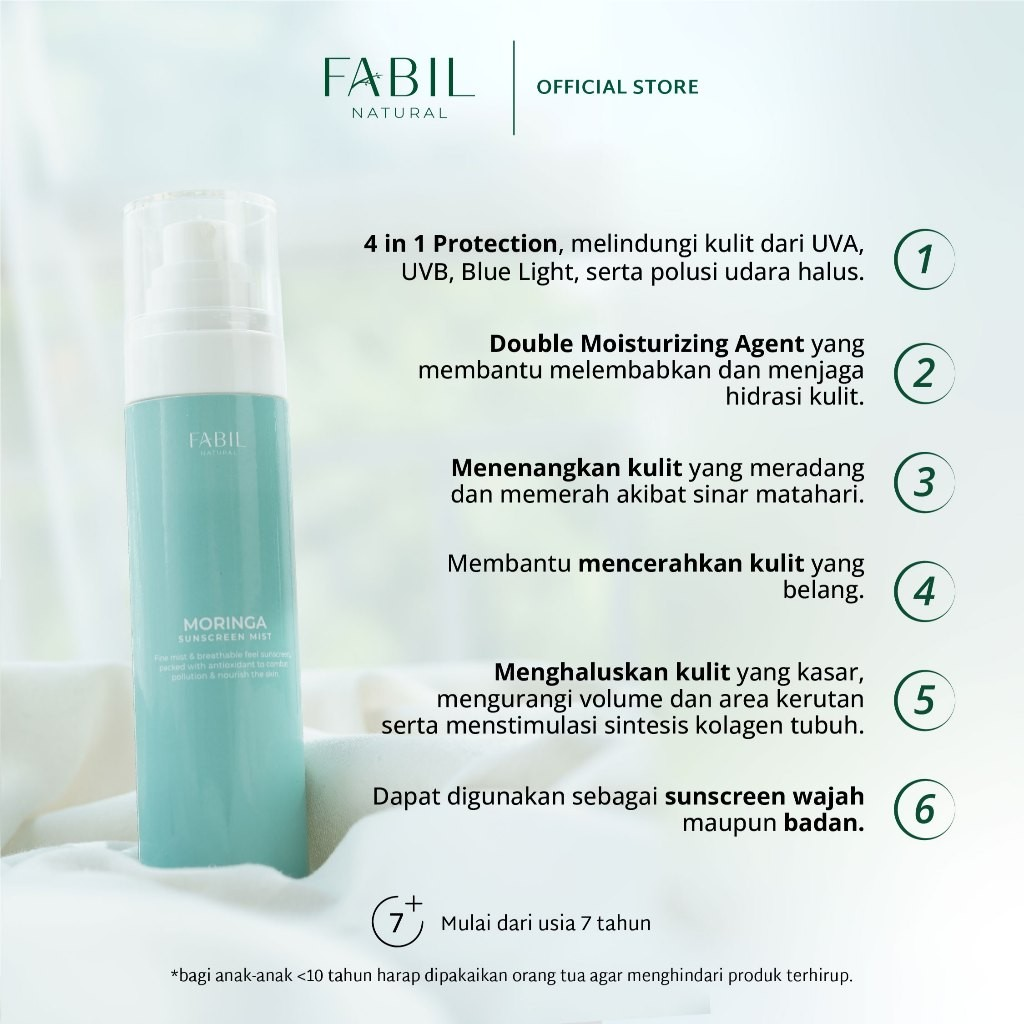 Fabil Natural Moringa Sunscreen Mist SPF 45 PA+++