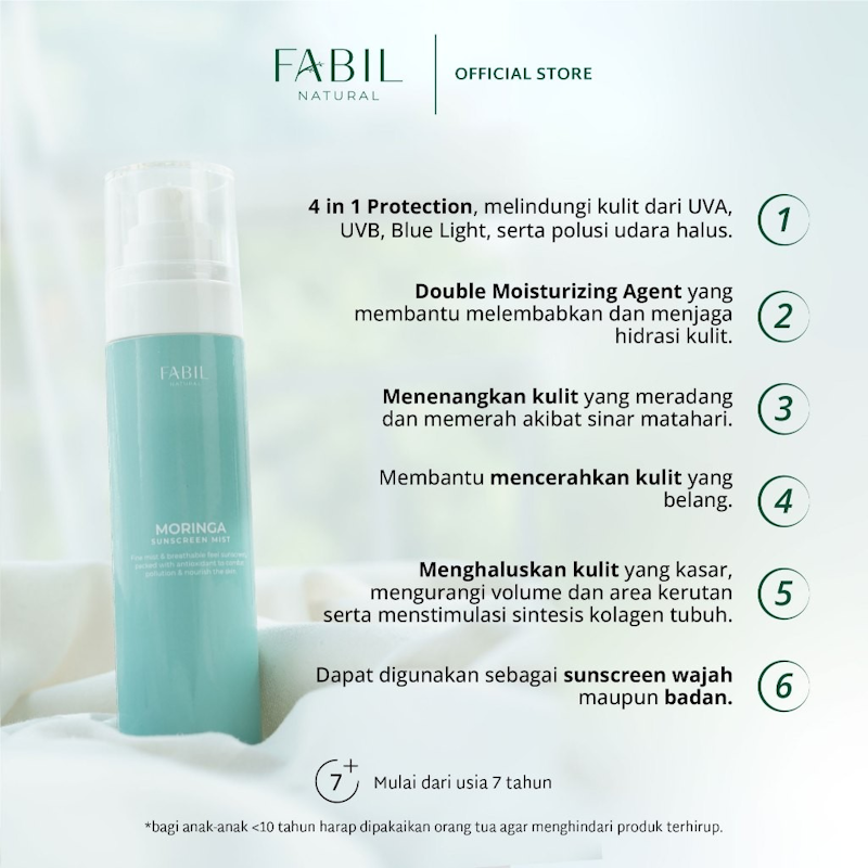 Fabil Natural Moringa Sunscreen Mist SPF 45 PA+++ 5