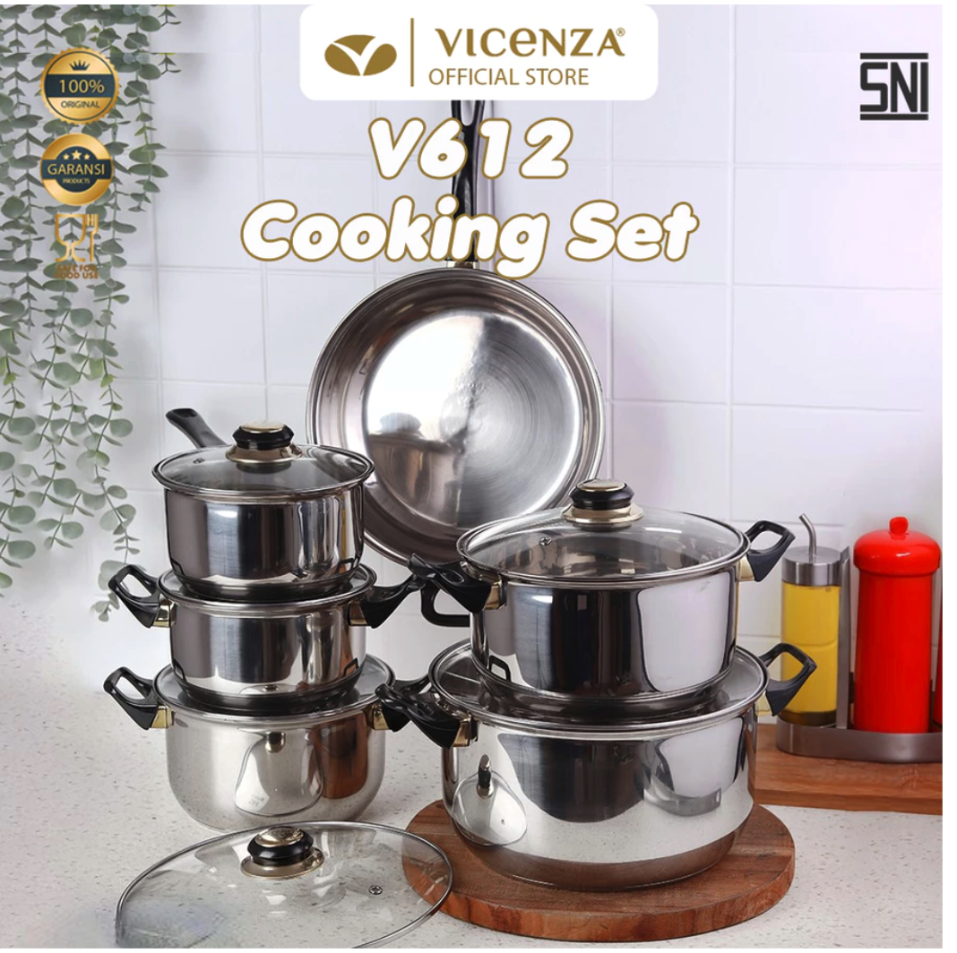 Rindang Sakti Persada Vicenza Cookware Set Stainless Steel V612