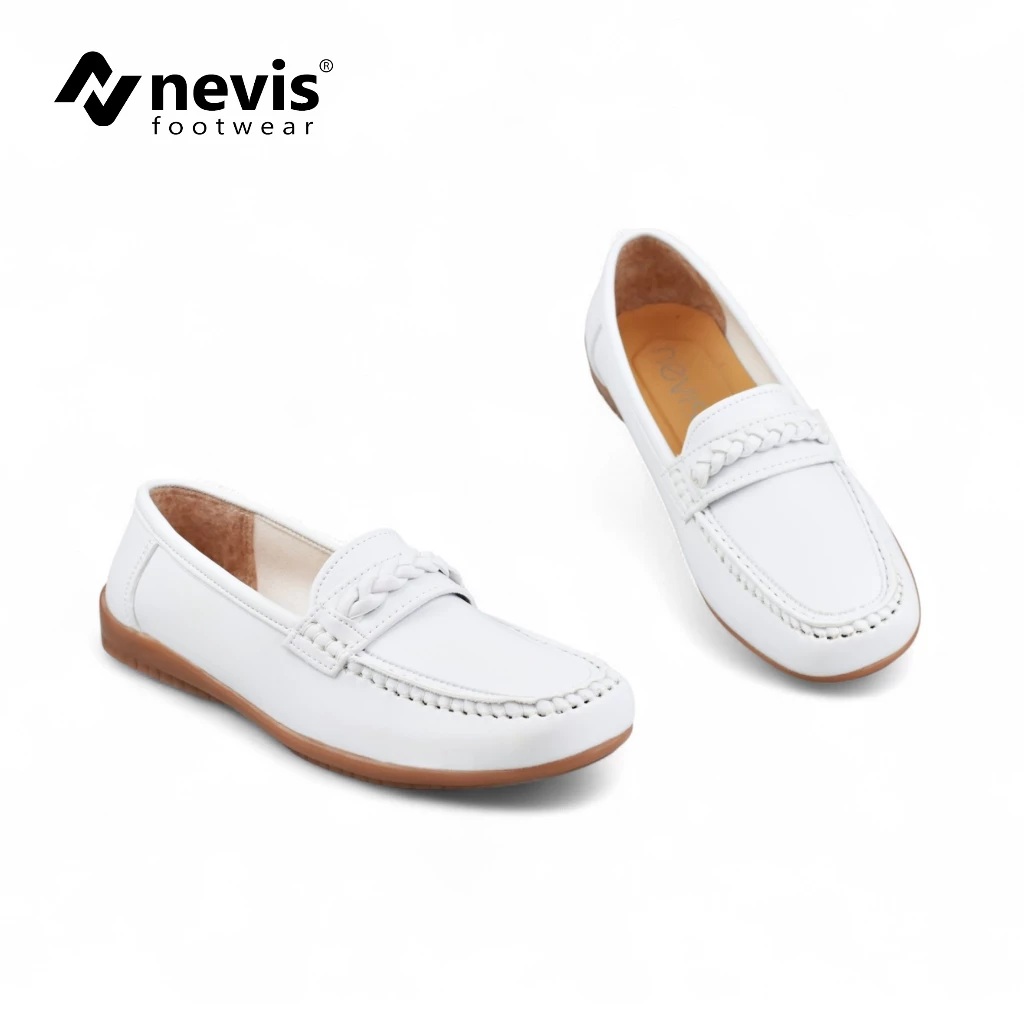 Nevis Footwear Nevis Sepatu Slip On Berlin Rampel Putih