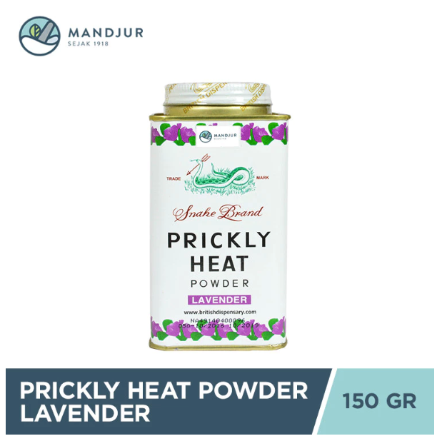 The British Dispensary Snake Brand Prickly Heat Powder Lavender