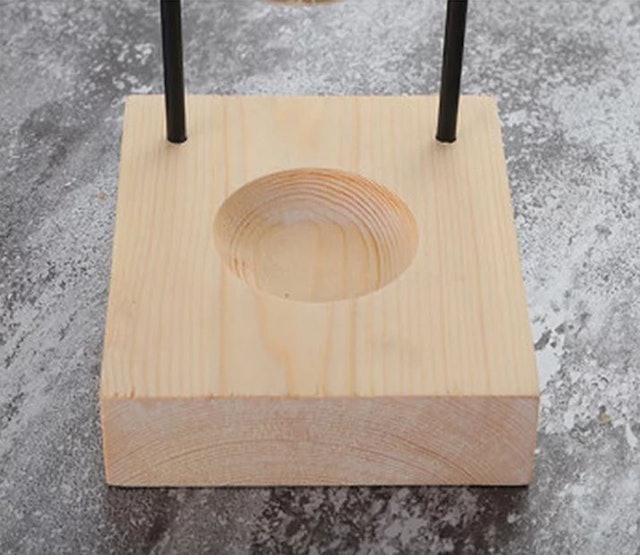 Uchii Coffee / Tea Glass Tube Canister Jar + Wooden & Stainless Holder