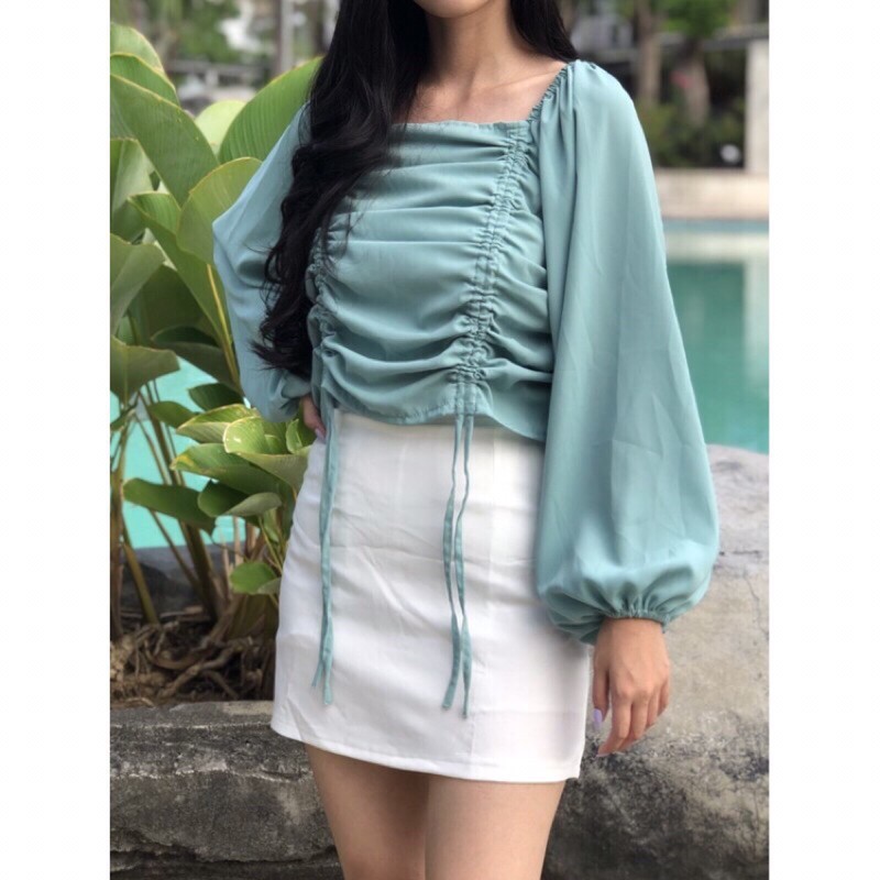  MABELLE Korean Crop Top Blouse