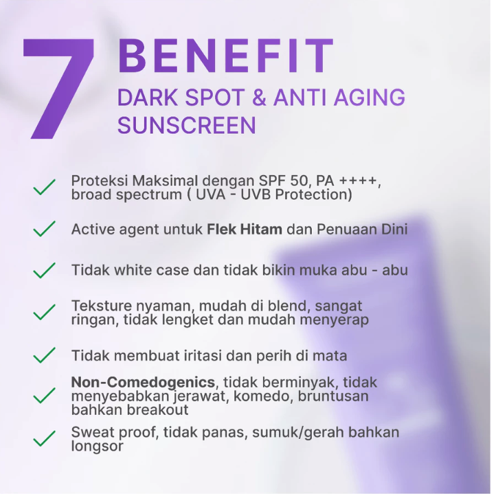 Ozzaskin Cantik Muda Alami Ozzaskin Dark Spot & Anti Aging Sunscreen SPF50 PA++++