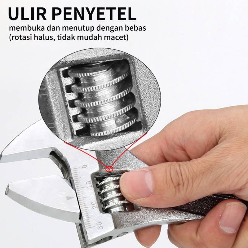 ISKU Adjustable Wrench 8 Inch 3