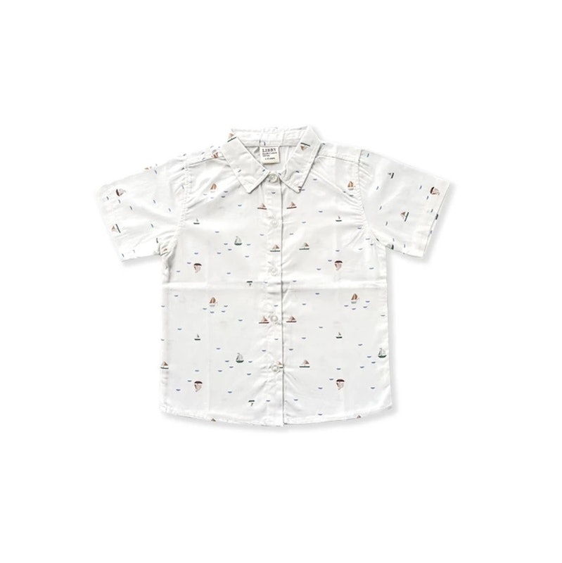 LIBBY Kemeja Anak Laki-Laki Motif Wooven Theo Shirt 2