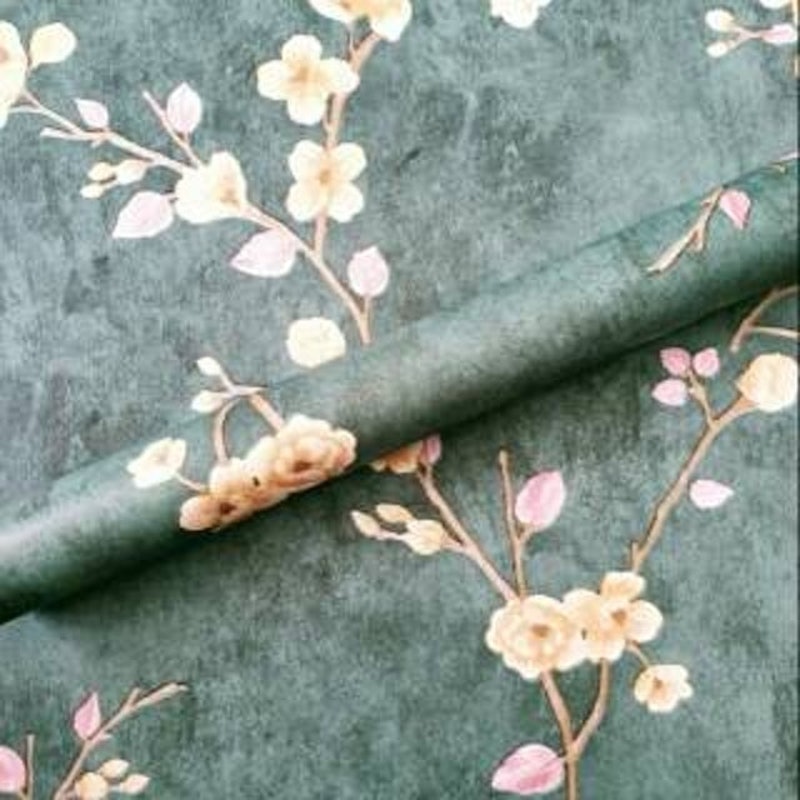 Wallpaper Sticker Dinding Hijau Motif Bunga Anggrek 2