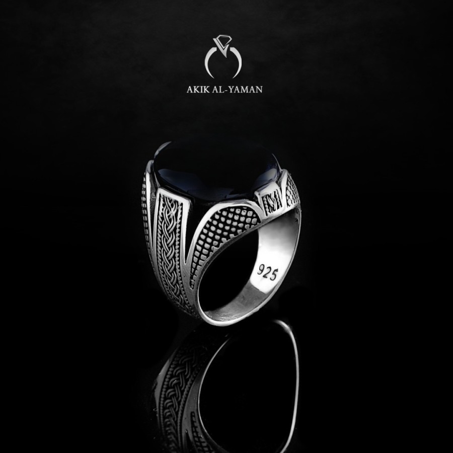 Cincin Batu Akik Yaman Habasyi dengan Ring Perak
