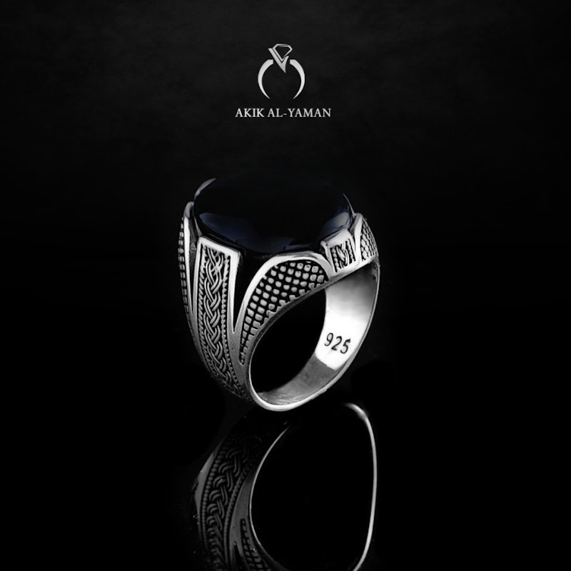 Cincin Batu Akik Yaman Habasyi dengan Ring Perak 3