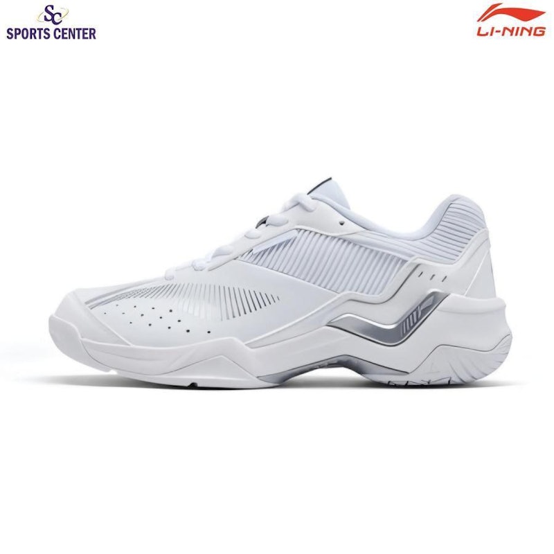 Li-Ning Badminton Shoes Sonic Boom Wide White Silver 5