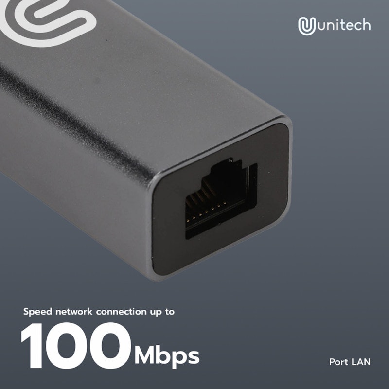 Unitech USB HUB Converter 5in1 Type C HUB 3.0 4K HDMI + LAN 3