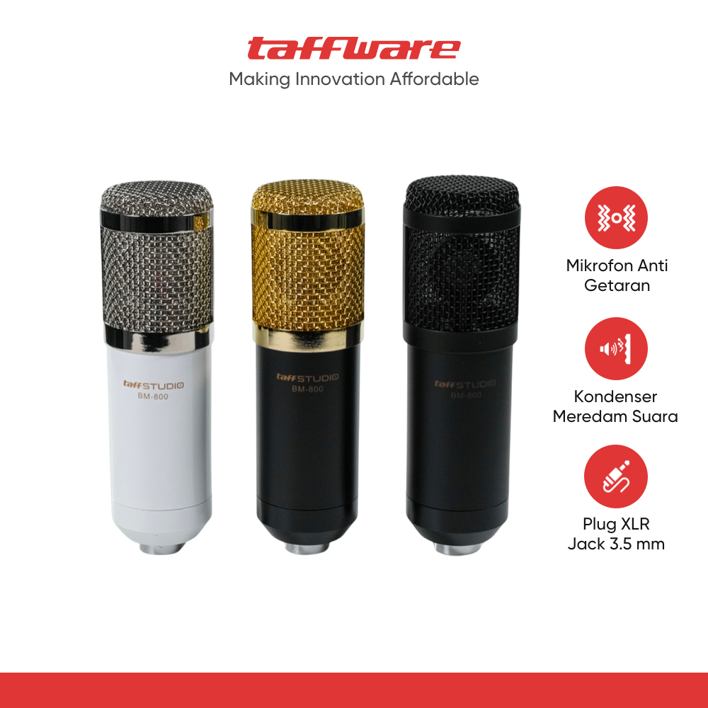 Jakarta Digital Nusantara TaffSTUDIO Mikrofon Kondenser Studio  BM-800