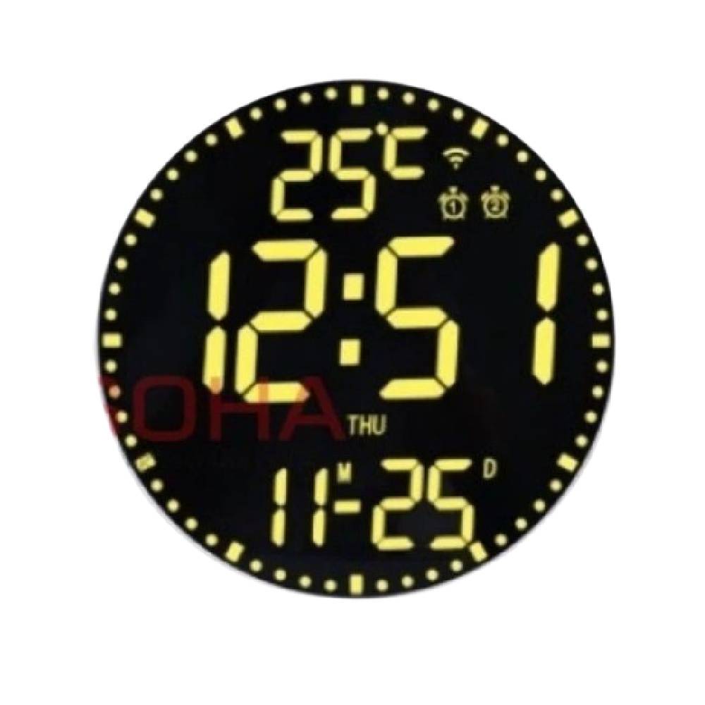 Jam Dinding Digital Warna RGB Wifi ｜ JD-14