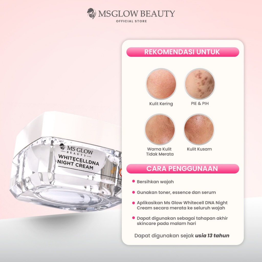 Kosmetika Cantik Indonesia MS Glow White Cell DNA™ Night Cream