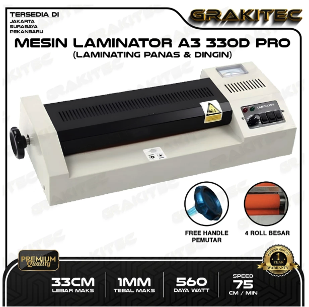 Grafika Kita Teknologi Indonesia  GRAKITEC Mesin Laminator A3  33OD Pro
