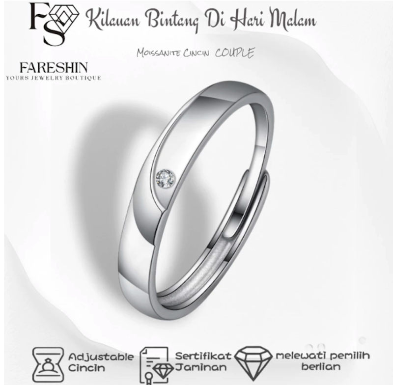 Fareshin Moissanite Cincin Couple 3
