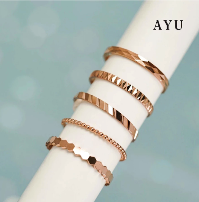 AYU Gold Honey Bee Mine Stack White Gold 3