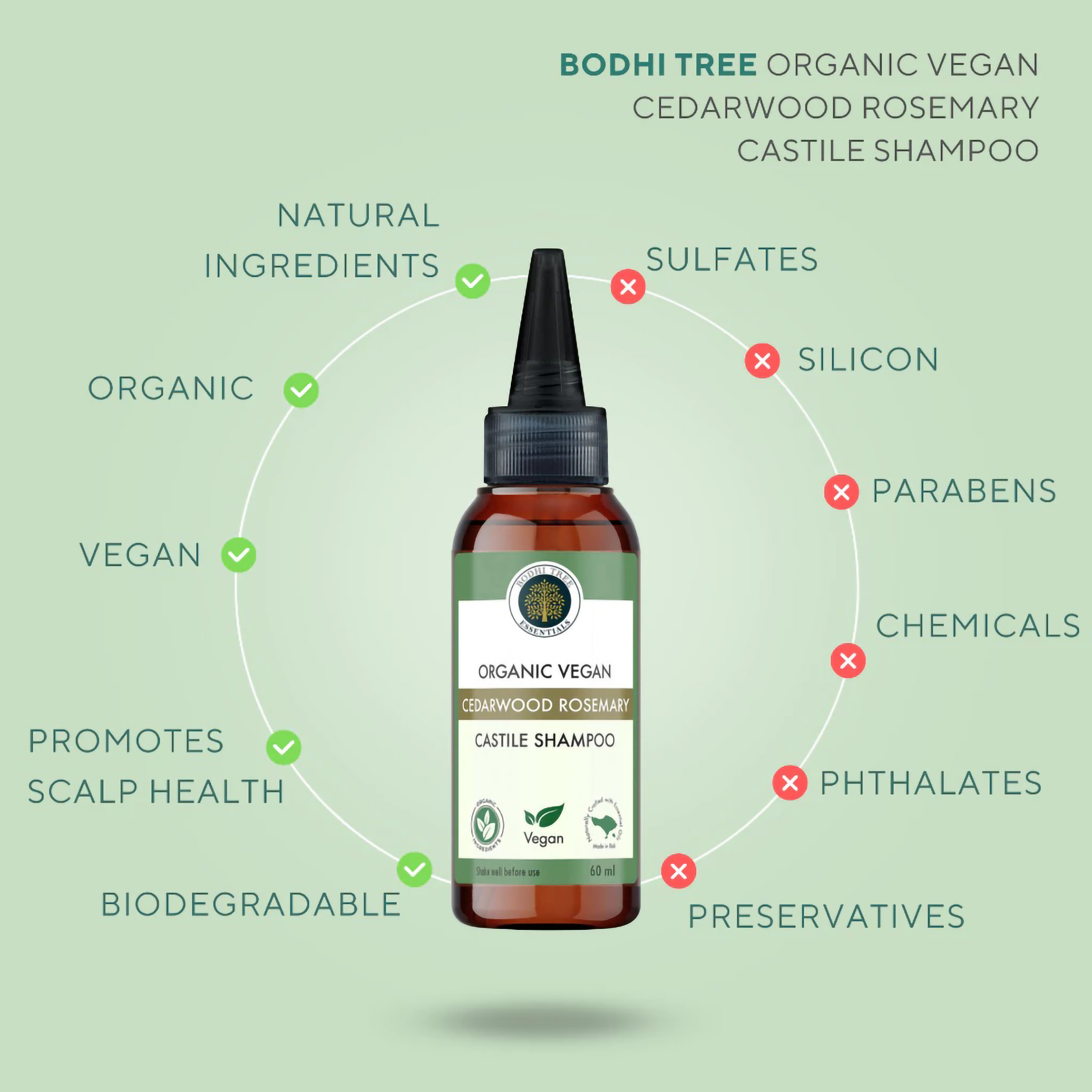 Bodhi Tree Organic Bodhi Tree Organic Vegan Cedarwood Rosemary Castile Shampoo