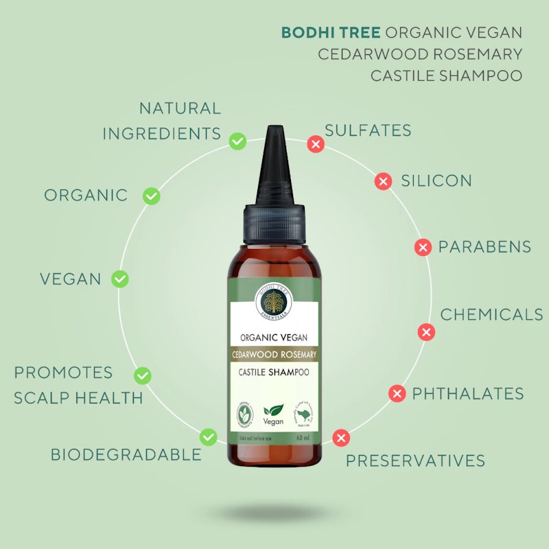 Bodhi Tree Organic Vegan Cedarwood Rosemary Castile Shampoo 3