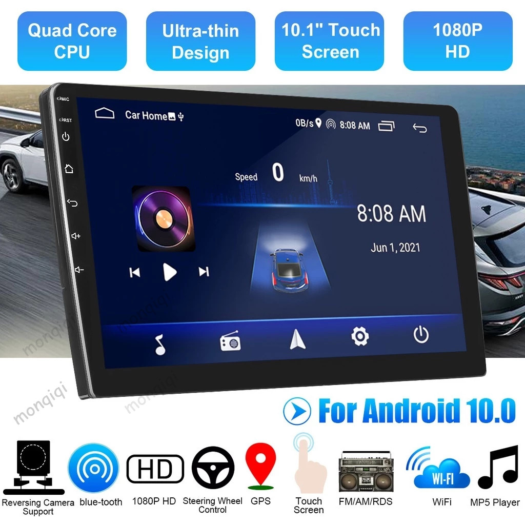  Monqiqi Universal Head Unit Android 9inch RAM 4+32GB with Fan