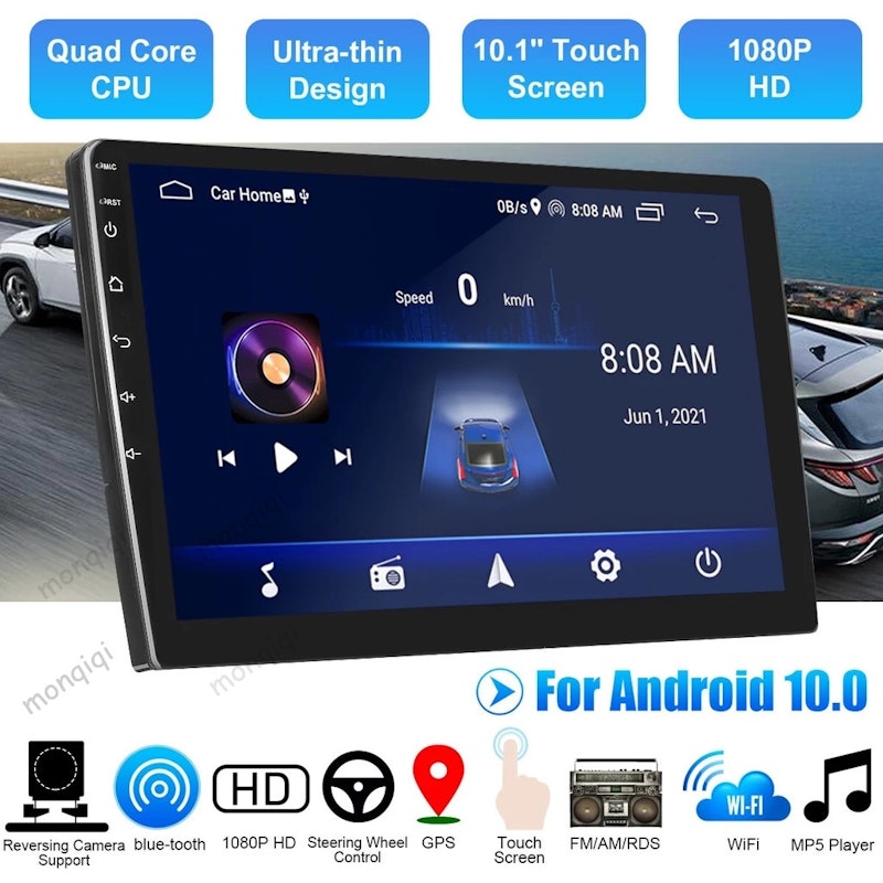 Monqiqi Universal Head Unit Android 9inch RAM 4+32GB with Fan 2