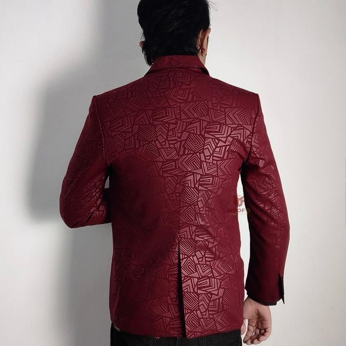  HOOF Blazer Pria Embos Casual Woolpeace