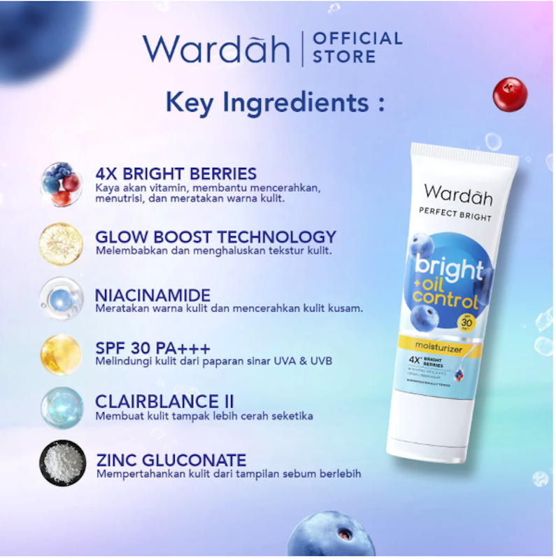 Wardah Perfect Bright Moisturizer Bright + Oil Control SPF 30 PA+++