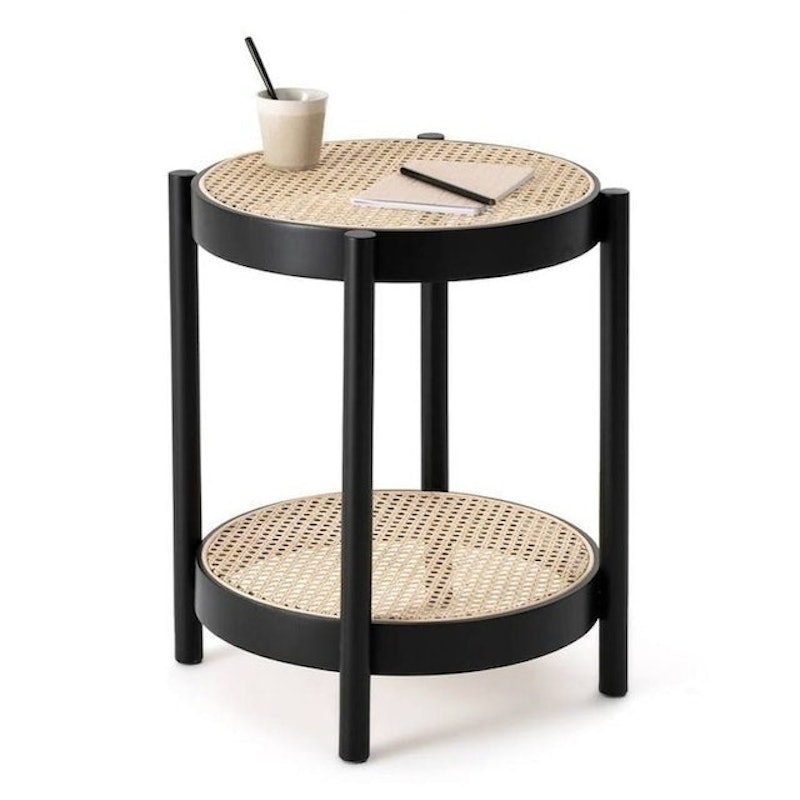 Side Table Teak Wood Rattan 1
