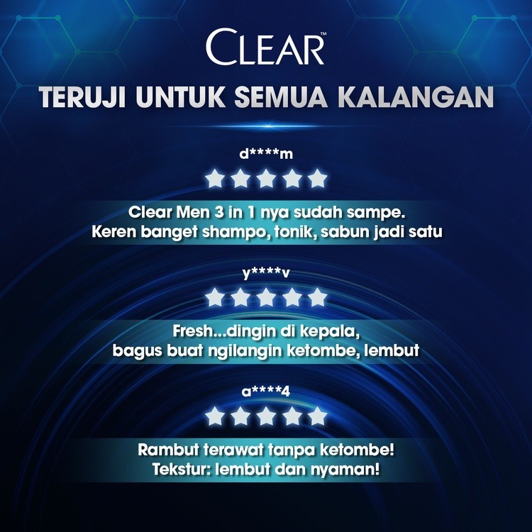 Unilever  Sampo CLEAR 3 in 1 Clean Active 