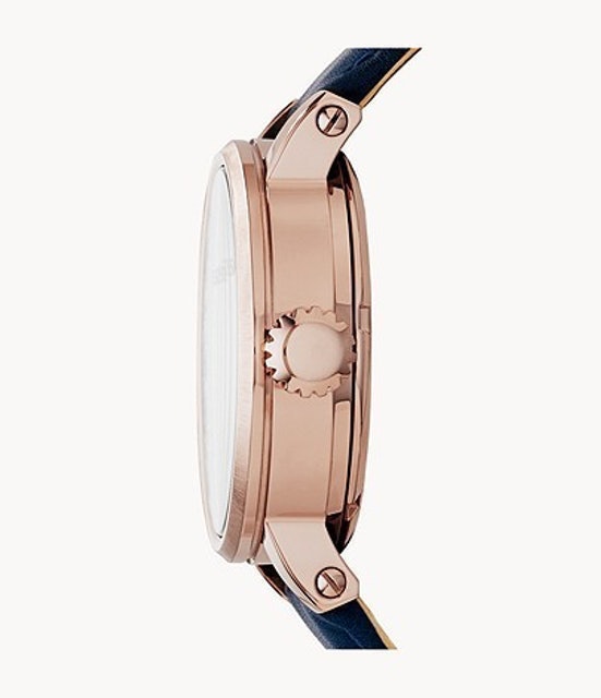 Fossil  Original Boyfriend Automatic Navy Leather Watch ME3086