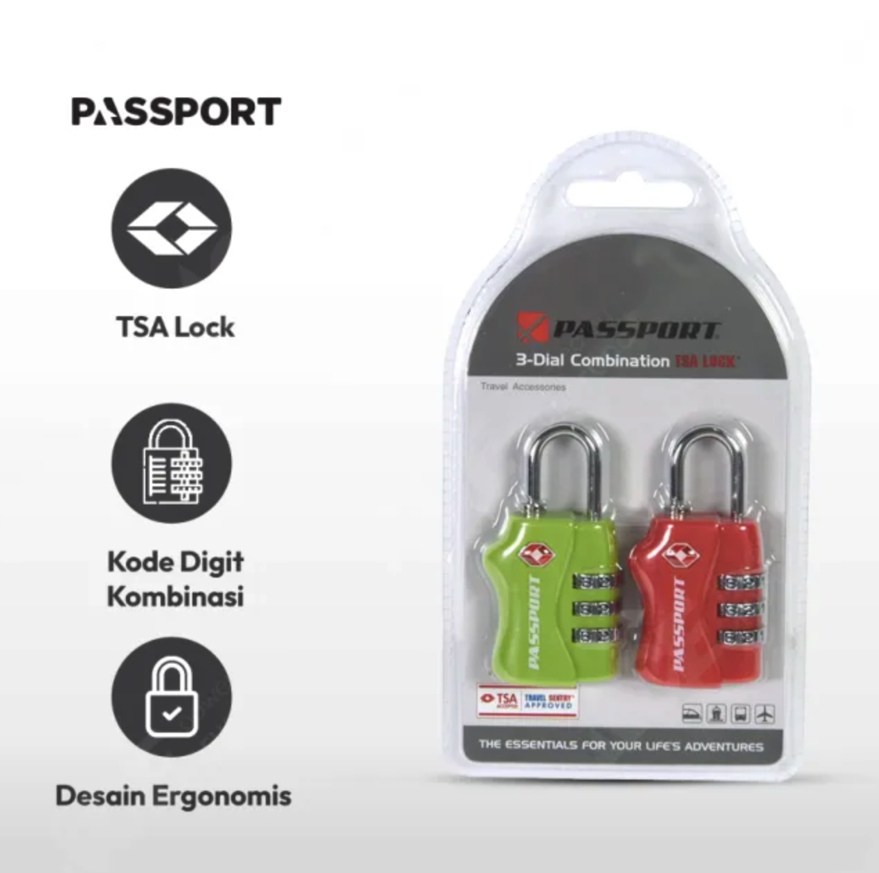 PASSPORT 3-Dial Combination TSA Lock 2