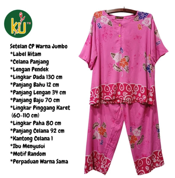 Batik Kencana Ungu Kencana Ungu Setelan CP Warna Jumbo