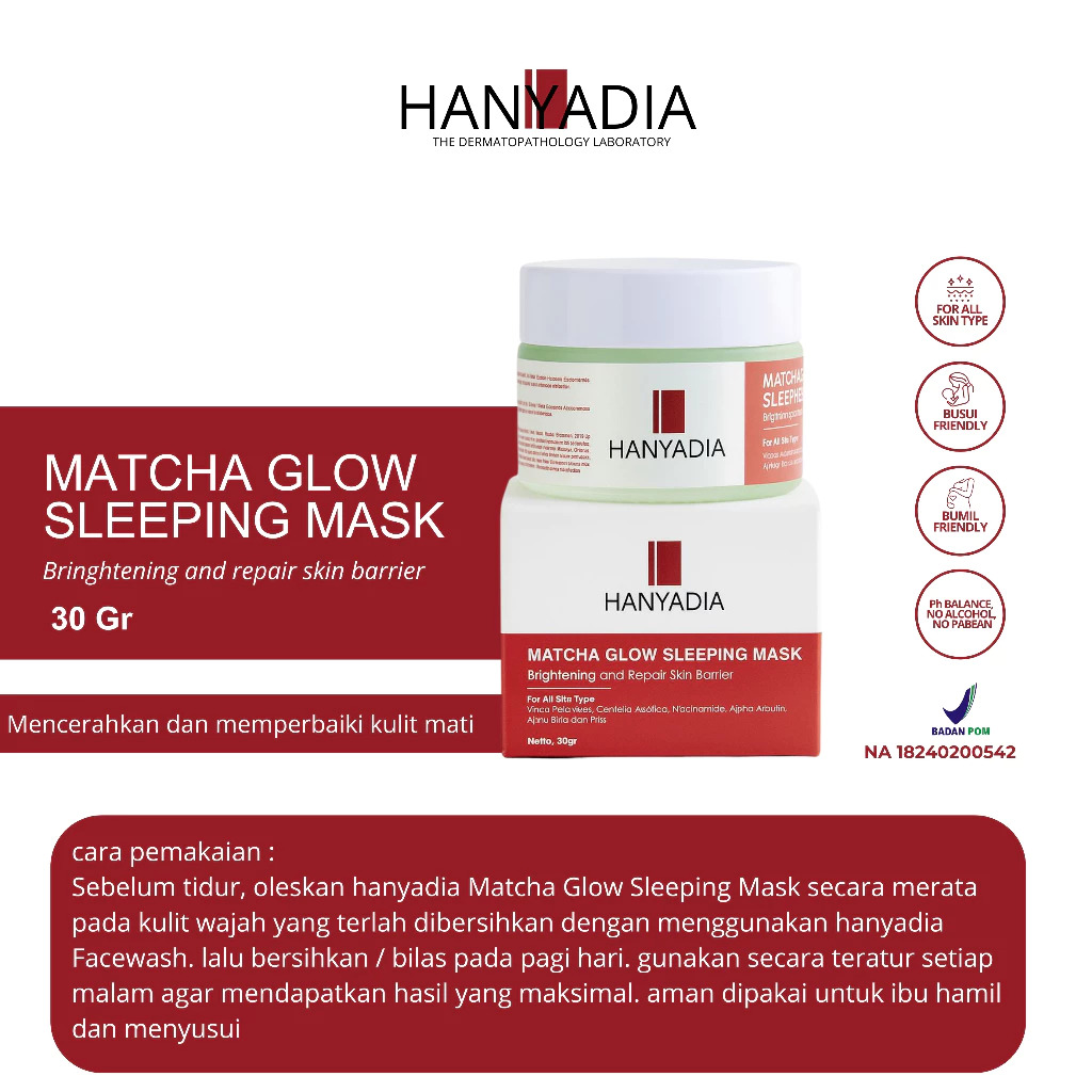 Hanyadia Matcha Glow Sleeping Mask 4