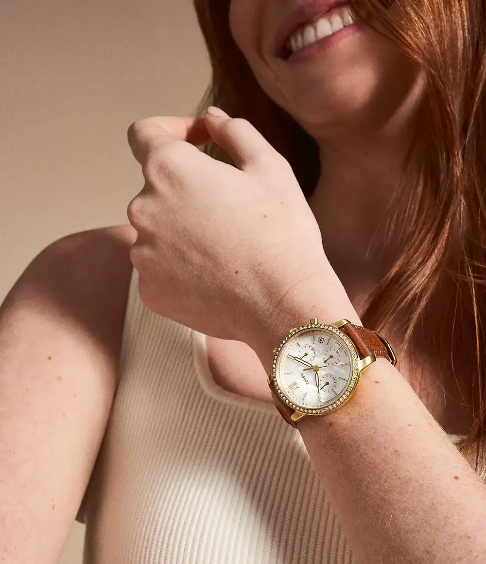 Neutra Chronograph Medium Brown Leather Watch 4
