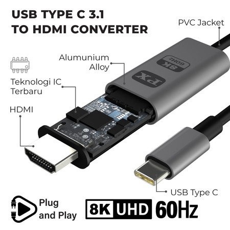 PX USB Type-C 3.1 to TV Converter MHA-8K60