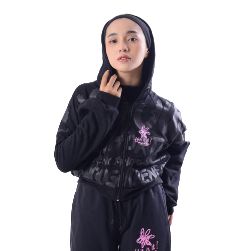 Crop Oversize Hoodie Full Print