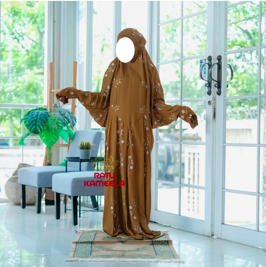  Ratu Kameela Mukena Terusan Bordir Teratai Tulip