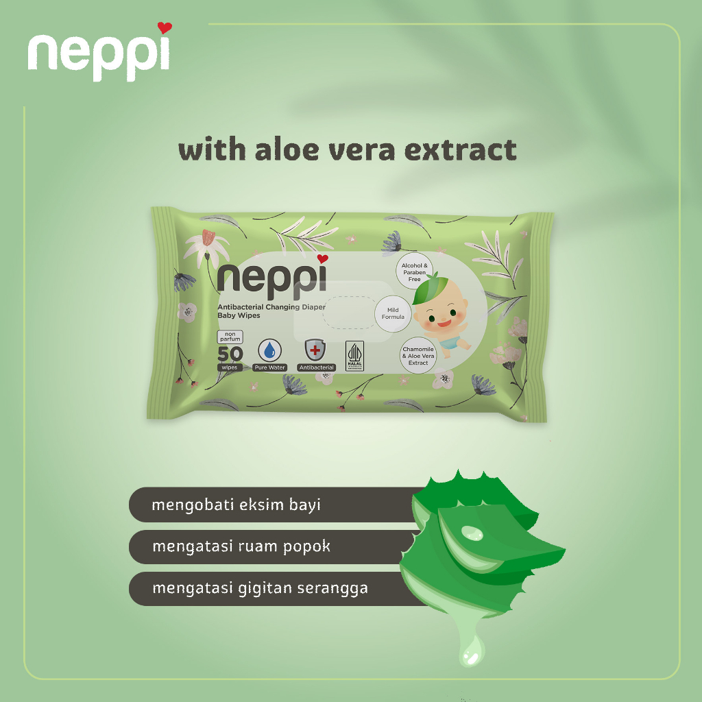 Mega Intra Sejahtera Neppi Antibacterial Changing Diapers Baby Wipes